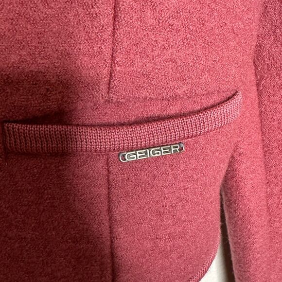 Vintage Geiger Wool Jacket Womens 42 L/XL Austrian Pink Boiled Wool Button Up - Picture 2 of 9